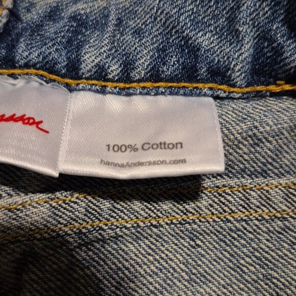 Hanna Andersson girls size 100 or 4 medium wash with flower ribbon on leg - Picture 6 of 7